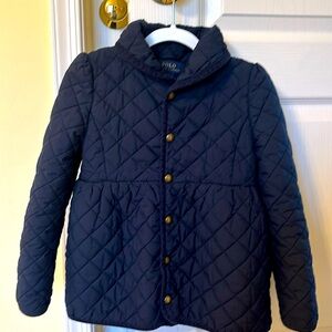 Polo Ralph Lauren Blue Quilted Coat, mint conditions (pet and smoke free home)